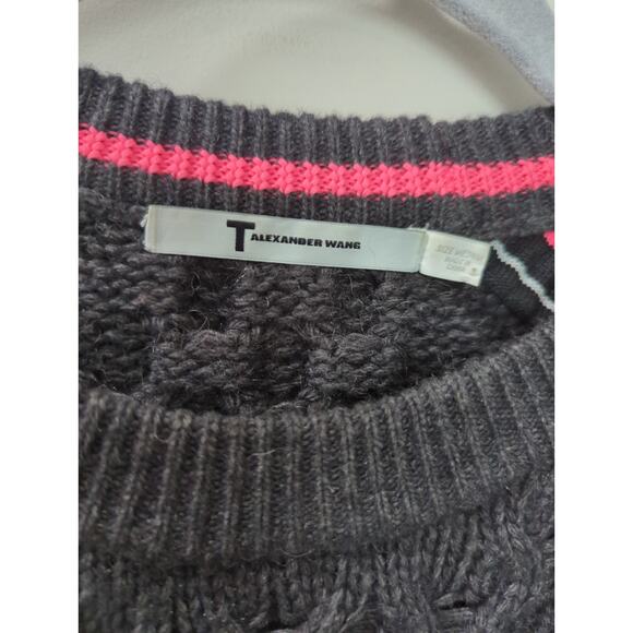 T By Alexander Wang Wool Blend Cable Knit Tunic Sweater - Picture 3 of 5